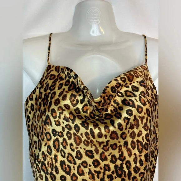 Zara Leopard Print Draped Neckline Camisole Tank Top  Size XS Mob Wife - Picture 5 of 9